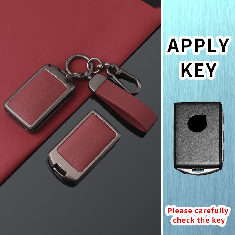 Zinc Alloy Leather Car Key Cover Case for Volvo XC60/XC90/XC40/S90/S60L/V90CC Protective Key Fob Shell Keychain Accessories