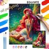 Little Mermaid Oil Painting Kit, Magical Forest Home Decor Handmade Gift for Adults DIY Art Craft Wall Hanging Decor Craft