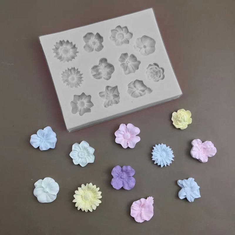 Rose Flower Series Silicone Mold Fondant Cake Chocolate Mold Cake Decoration Mold Flower Shape Handmade Soap Silicone Mold