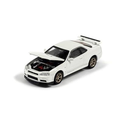 PAUDI MODEL 1/64 Diecast Model Car GT-R R34 Skyline 2000 Nissan V Spec II White