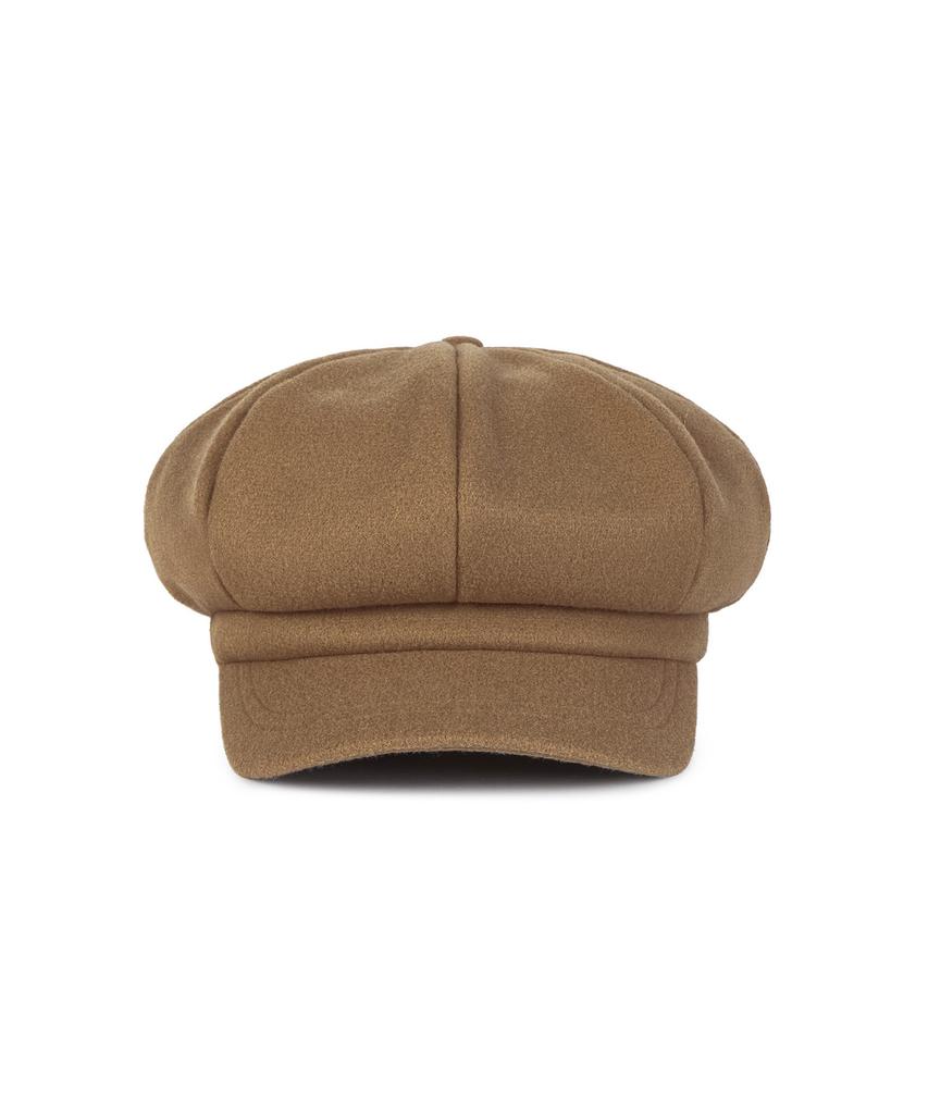 Bajal Va Square Studded Wool Newsboy Cap Beige