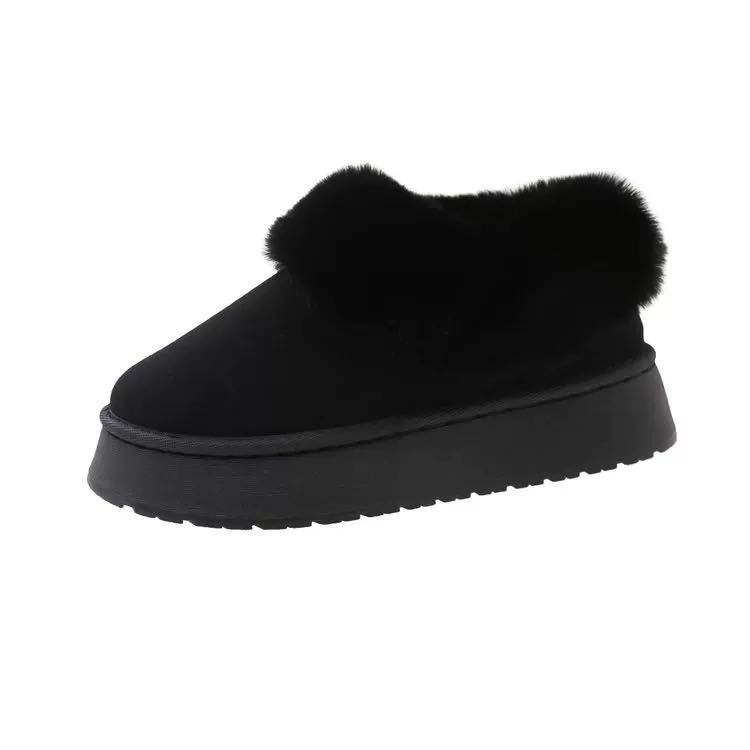 Snow Boots Autumn and Winter New Low-top Thick-soled Fluffy Shoes Home Thermal Casual Short Bread Cotton Shoes