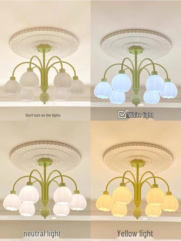 Francuski kremowy żyrandol z dyni: Nowoczesne oświetlenie Mid-Century do salonu, sypialni lub restauracji.