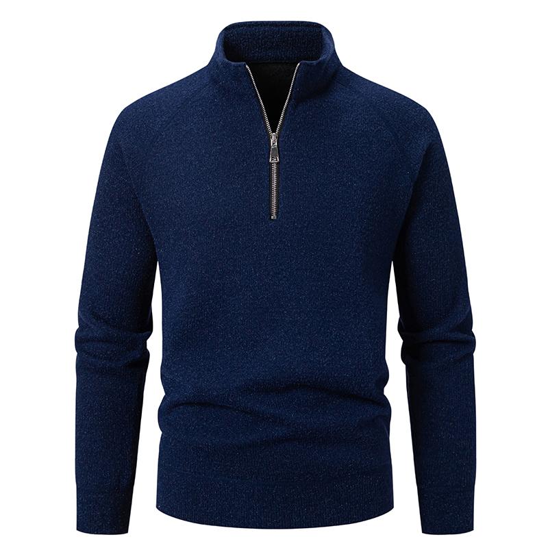 2025 Herbst Winter Herren Half-Zip Freizeitpullover Herren Einfarbig Stehkragen Pullover Männlich Strickpullover Herren Oberbekleidung