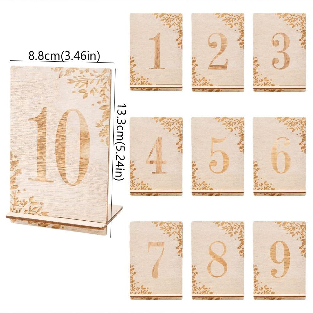 10pcs Reusable Rustic Table Signs 1-10 Numbers Seating Sign Cards Wooden Table Numbers  Anniversary