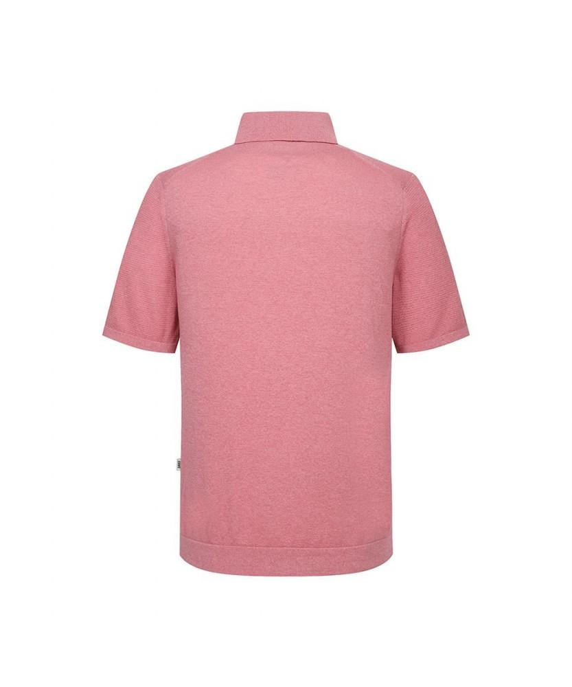 Dagseusyeocheu Cotton Blend Short Sleeve Collared Knit Pink_Dls1Swts101P1