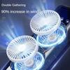 Double-Headed Spray Air Conditioner Fan 3 Speeds Rechargeable USB Desk Air Cooler Night Light Remote For Office Home