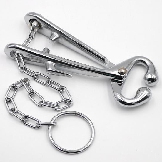 Yousheng Cow Nose Pliers with Chain Livestock Breeding Equipment Cattle Nose Piercing Clamp Livestock Tool