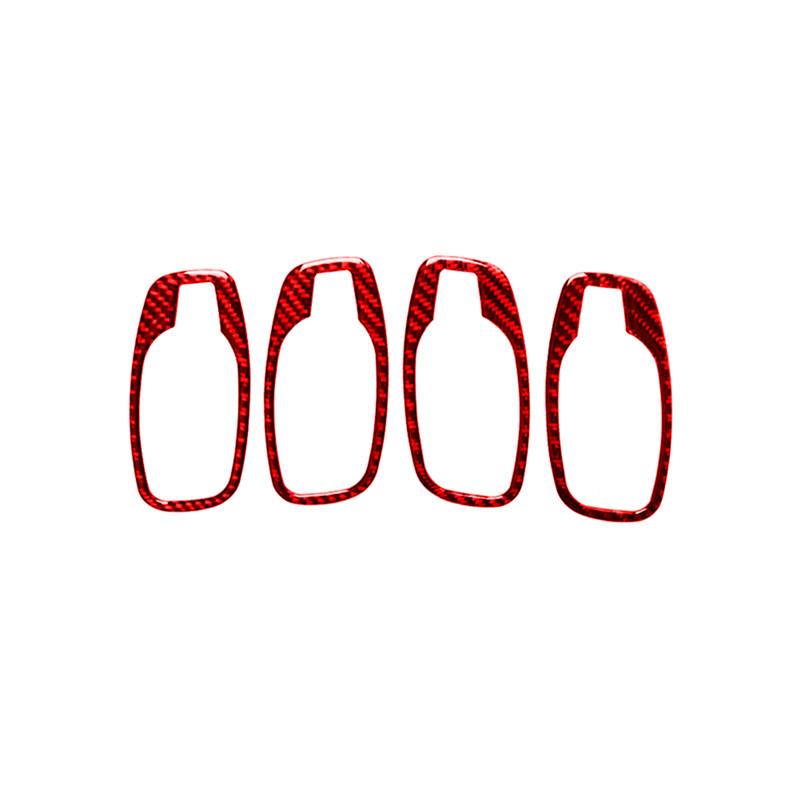 Carbon Fiber Car Interior Door Handle Trim Frame Cover Decor Stickers For BMW 5 Series E60 2006-2010 Styling Accessories