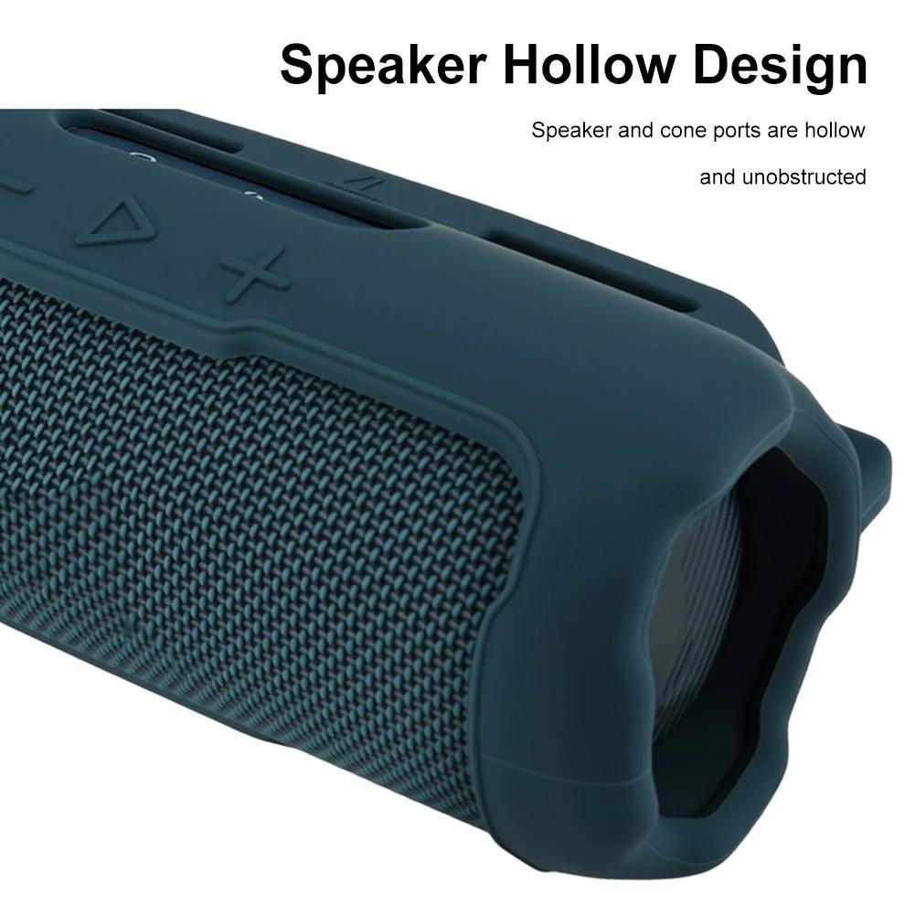 Silicone Case with Shoulder Strap Portable Travel Soft Cover Silicone Protective Cover Shell for JBL Flip 7 Speaker