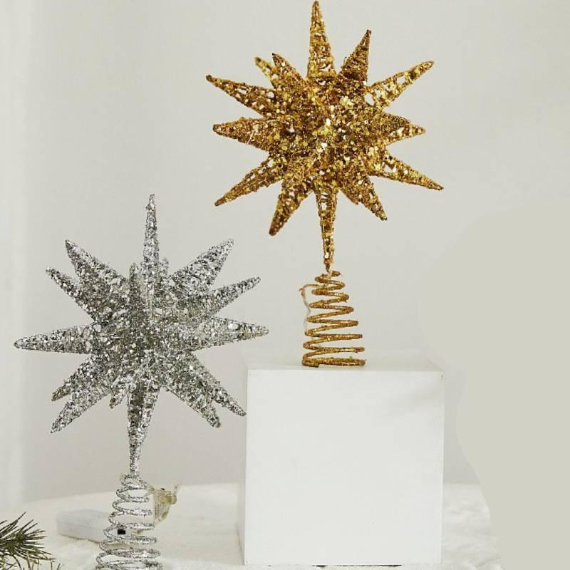Christmas Tree Topper Lighted Twinkling Star Holiday Tree Top  Art Decoration