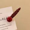 10Pcs Fashion Polka Dot Metal Side Bangs Hair Clip Sweet Girl Heart Hair Accessory with Hairpin Red Festive Hair Clip