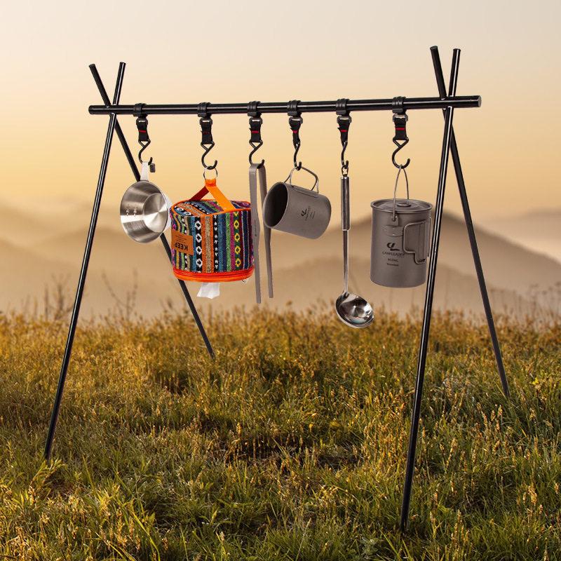 Kepulide Military Green Aluminum Camping Tripod Clothes Rack