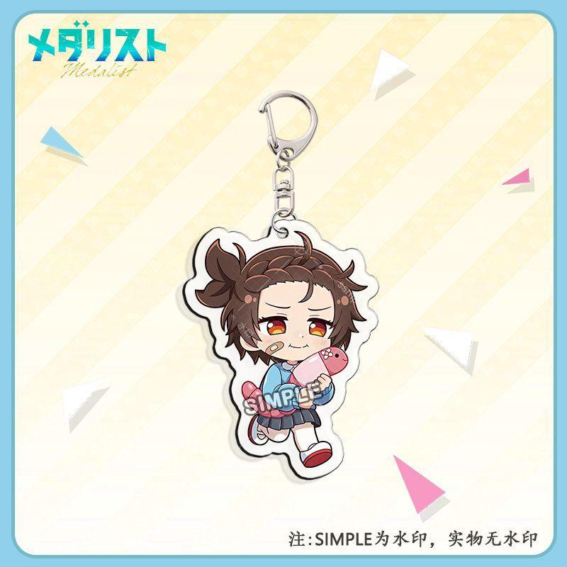 

Medalist Yuitsuka Inori Acrylic Keychain Lovely Bag Charms Pendant Gift Fun Key Chain Cute Souvenir Creative Friends Kingring 6 cm