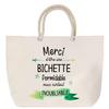 Sac De Plage - PLANETEE - Merci Bichette Inoubliable - Grand Format - Anse Corde - Coton - Fabriqué En France