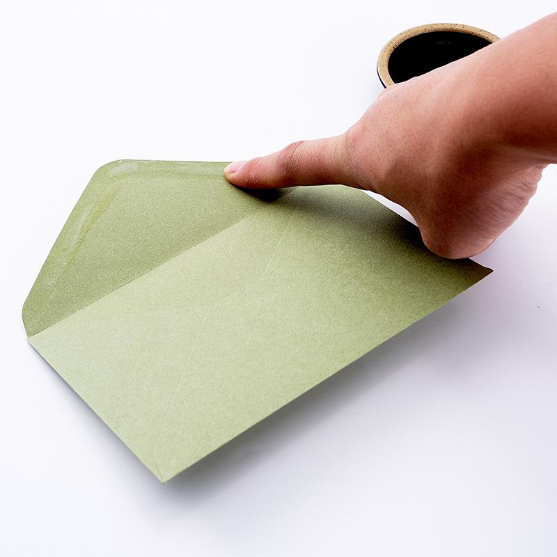 Busta Invito Cartolina di Auguri A7 Addensata Verde Oliva Avocado, Stile Europeo di Alta Gamma, Autoadesiva.