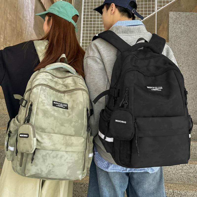 School bag couple Korean version ins solid color college style casual versatile backpack junior high school student large capacity backpack