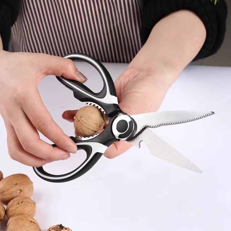Powerful Multi-Purpose Kitchen Scissors for Vegetables, BBQ, Chicken, Duck & Fish - Stainless Steel