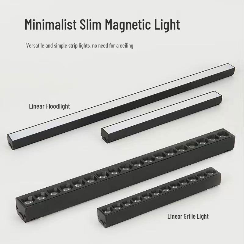 Ultra-Thin Surface-Mounted Magnetic Track Light Set for Living & Dining Rooms