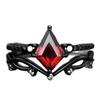 Red Crystal Gemstone Square Diamond Black Couple Rings - Retro Style Electroplated Jewelry