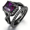 Europe and the United States Hot-selling Rectangular Purple Gun Black Two-piece Ring Mysterious Power Party Carnival Dinner Must