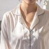 Loose solid color pajamas, new long-sleeved trousers, thin set, advanced sense, exquisite and comfortable breathable women's loungewear