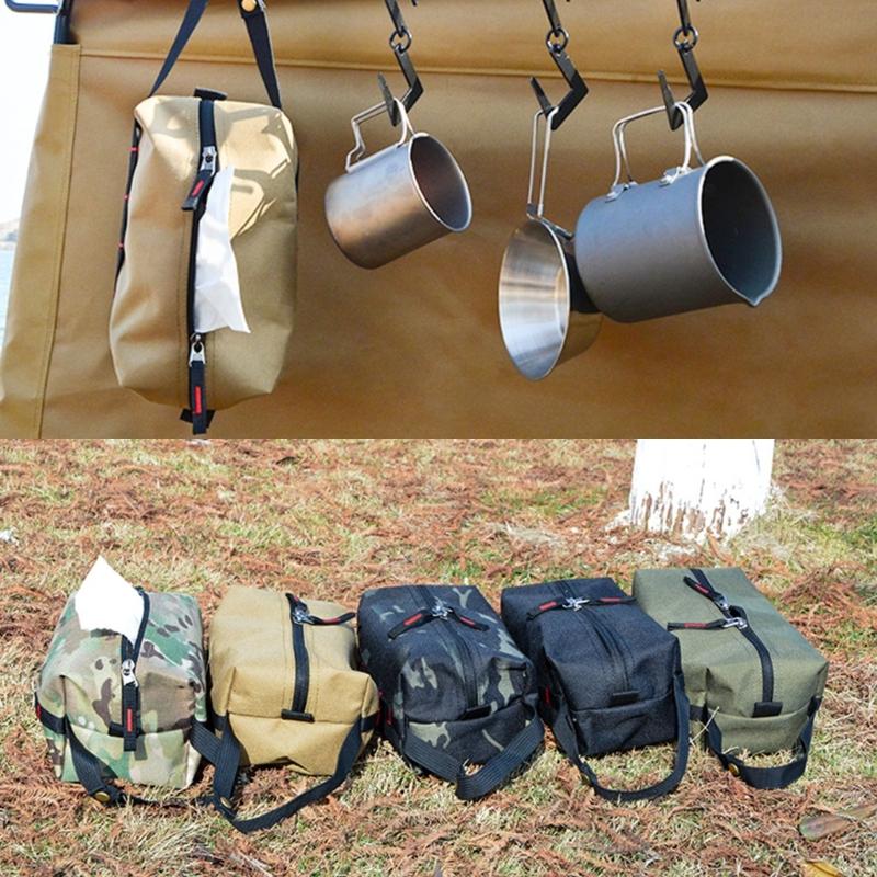 Outdoor Tissue Holder Bag Napkin Paper Storage Holder Hanging Wipes Box Case Tissue Dispenser Paper Storage Container
