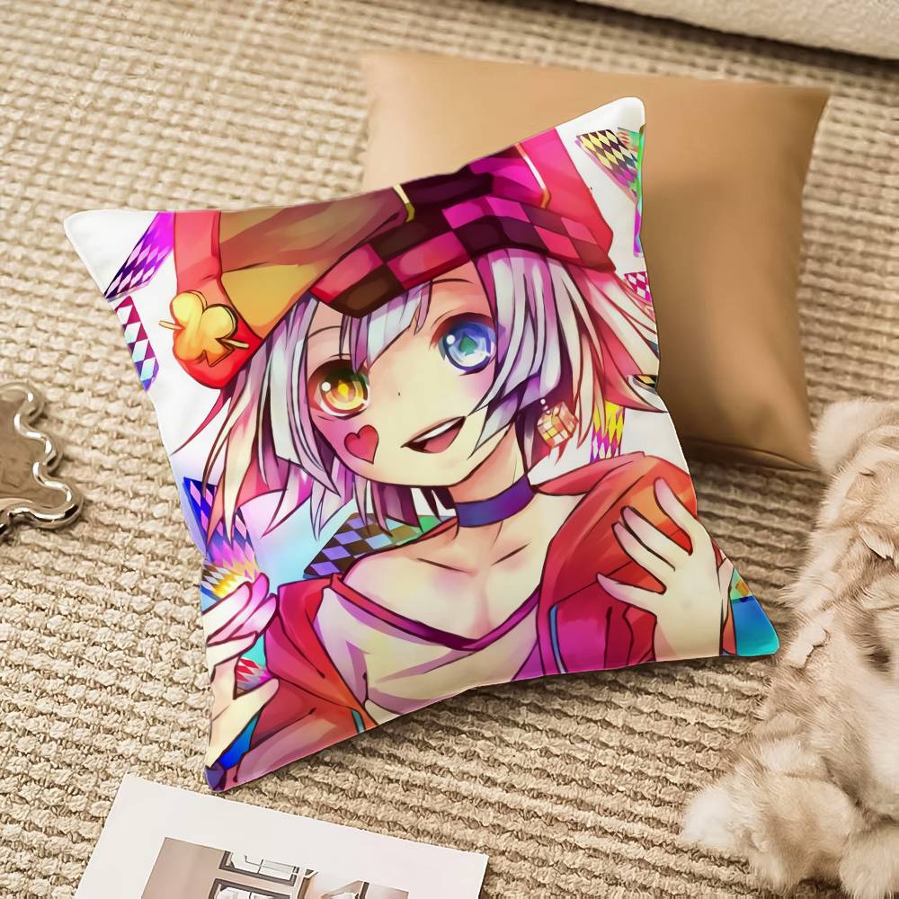 No Game No Life Anime Pillow Case Anti-dustmite Invisible Zipper Sofa Bed