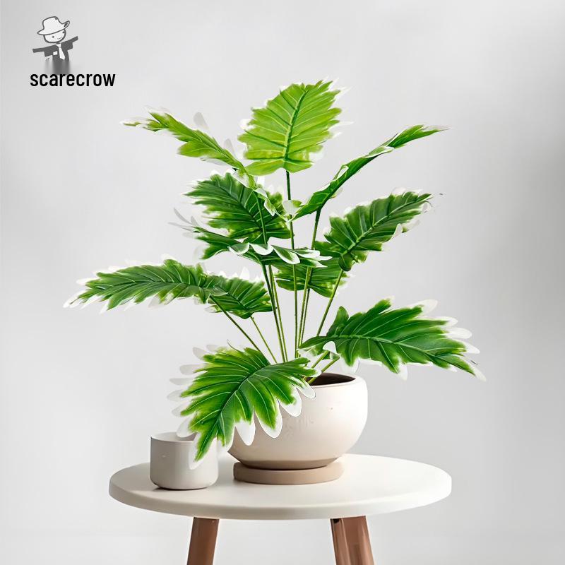 Nordic Style Artificial Green Buddha Hand Leaf Plant for Indoor Decoration