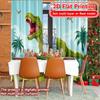 2D Flat Printing,2pcs Dino Kingdom Print Modern Curtains Durable 100% Polyester Fabric Curtains Festive Perfect for Living Room