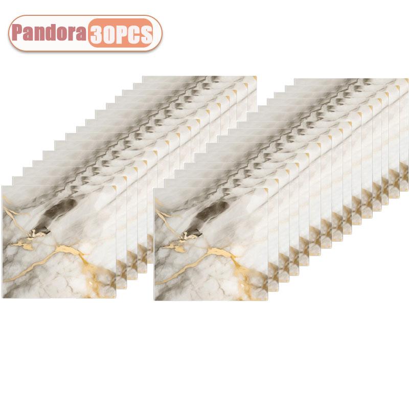 10/30/50PCS Simulated Thick Marble Tile Wall Sticker PVC Waterproof Self-adhesive Living Room Toilet Kitchen Home Floor Stickers