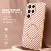 For Samsung Galaxy S25 Ultra Phone Case Carbon Fiber Textured Electroplated TPU Back Cover