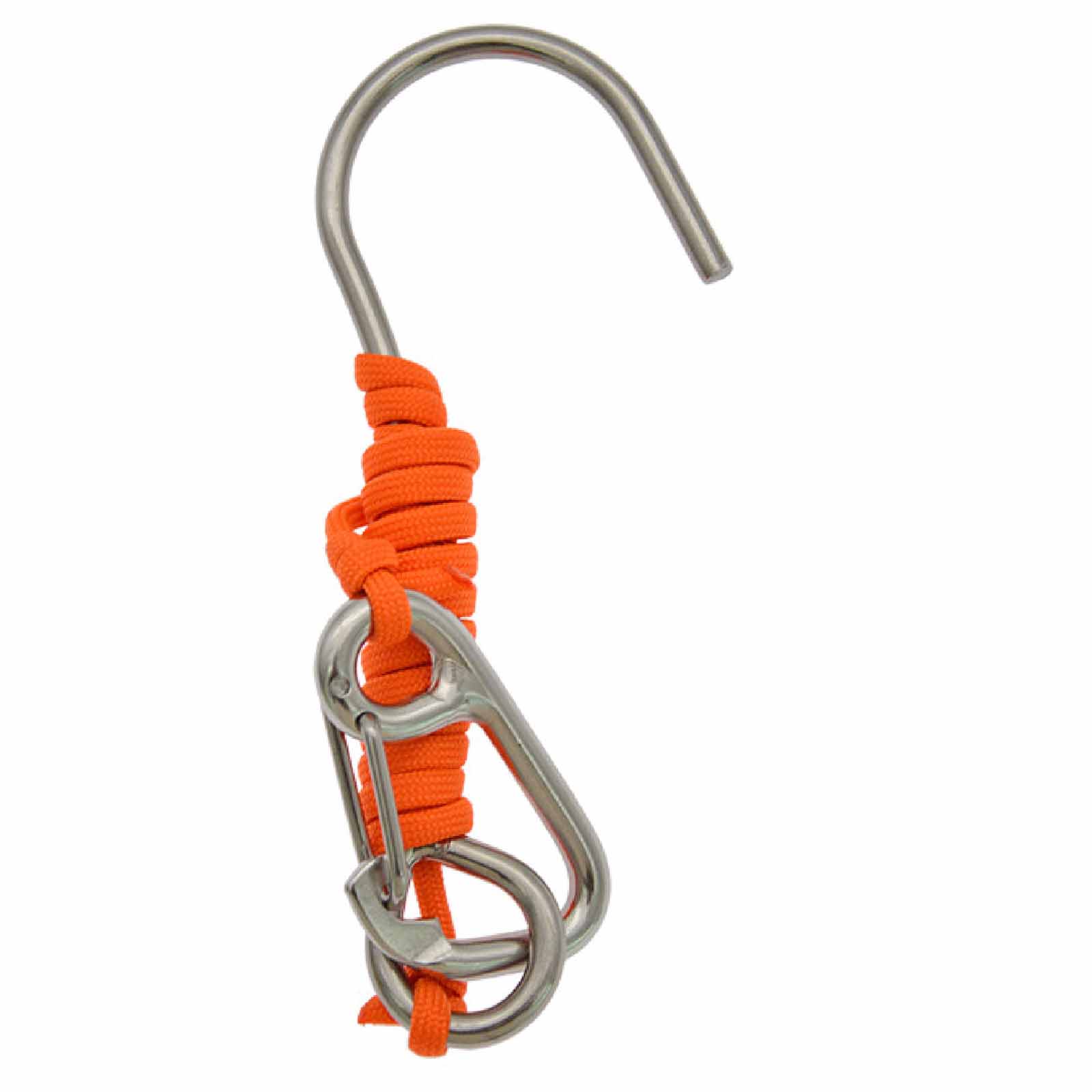 

Stainless Steel Hook – Single-, Seawater-Resistant with Safety Rope and Spring Buckle, Diving & Equipment One Size