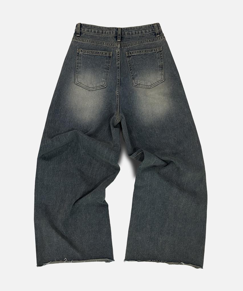 NP STUDIO Brushed Wash Bootcut Wide Denim Pants