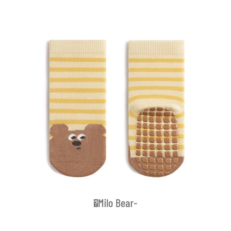 

Combed Cotton Baby Socks: Anti-slip, Comfortable, Loose Cuff, Cartoon Design for Infants and Toddlers. Small 0-1 years