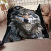 Black Lone Wolf Animal Pattern Art Blanket - Soft Cozy All-Season Warm Nap Throw for Bed, Sofa & Travel