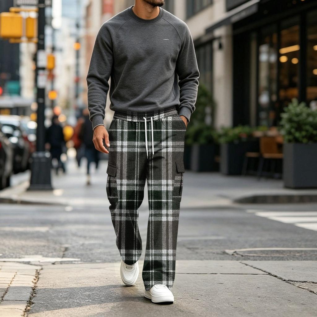 Men's Casual Straight Leg Drawstring Jogger Pants for Commute and Sports