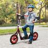 Kinderroller mit verstellbarem Lenker, Kinder-Tretroller mit rutschfester Trittfläche, Hinterradbremse, Ständer, Rot