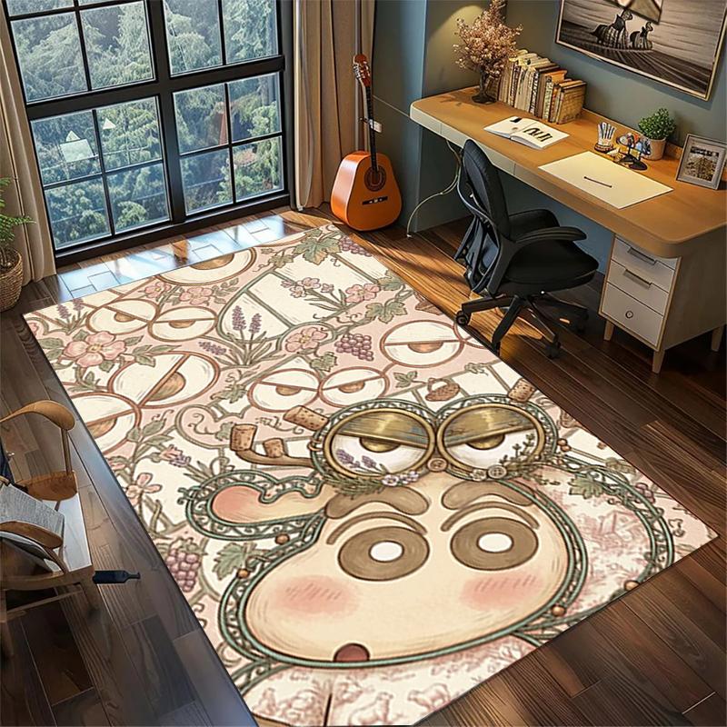 Crayon Shin-chan Bedroom Area Mat Non Slip Washable Large Rug Gamer Room Floor Decor