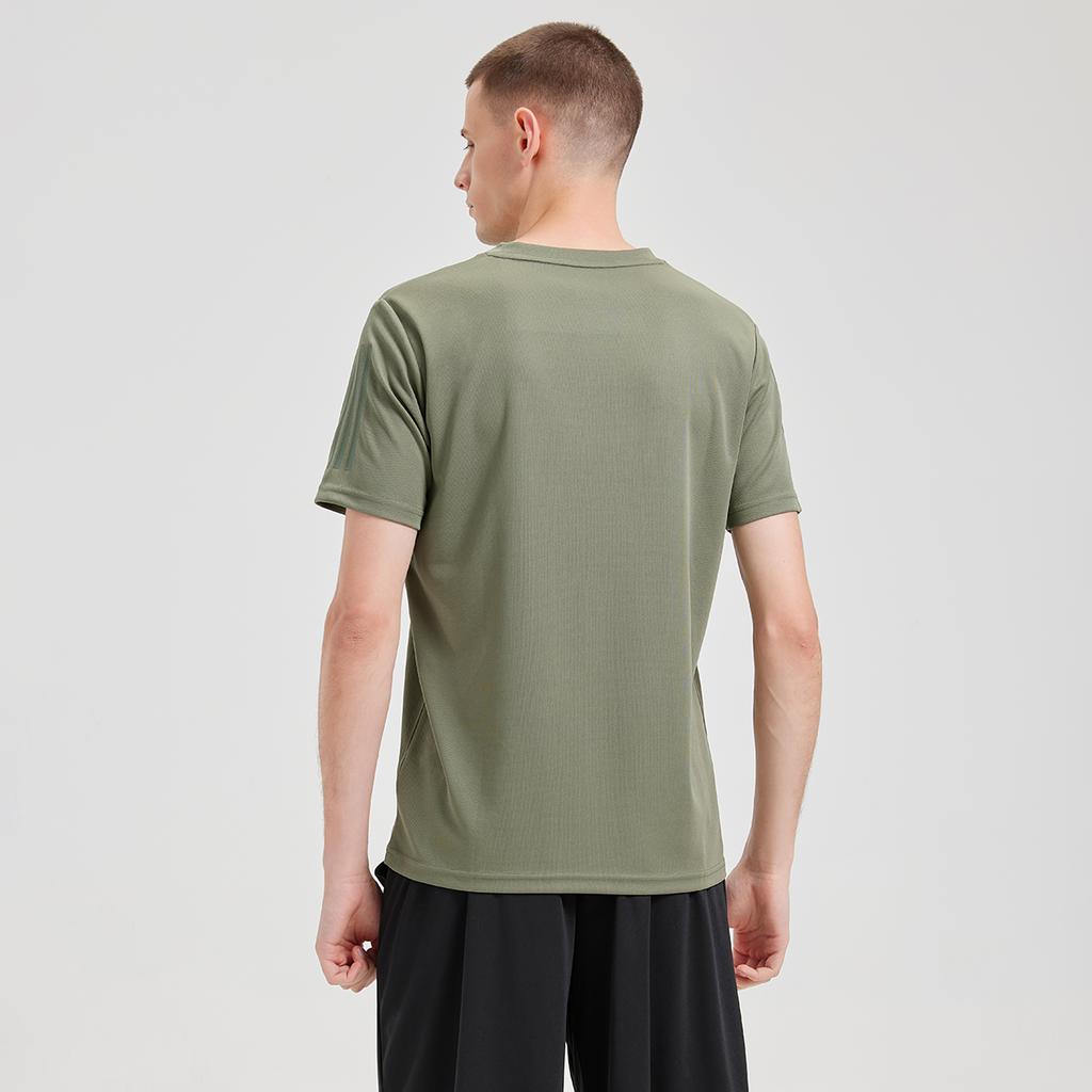 Adidas Pohodlné Prodyšné Rychleschnoucí Ležérní Pánské Tričko s Krátkým Rukávem a Kulatým Výstřihem Stříbrnošedé Zelené BXWTTS01-GN