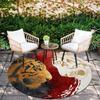 Double Tigers pattern round rug,Carpet Rug for Living Room Bedroom Playroom ,Non-slip Floor Mat,Holiday Gifts and Birthday Gifts.