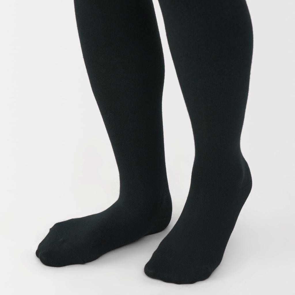 MUJI Tights Size L Women's Right-Angle Foot-Shaped (DGE05A5A) Black, Women's