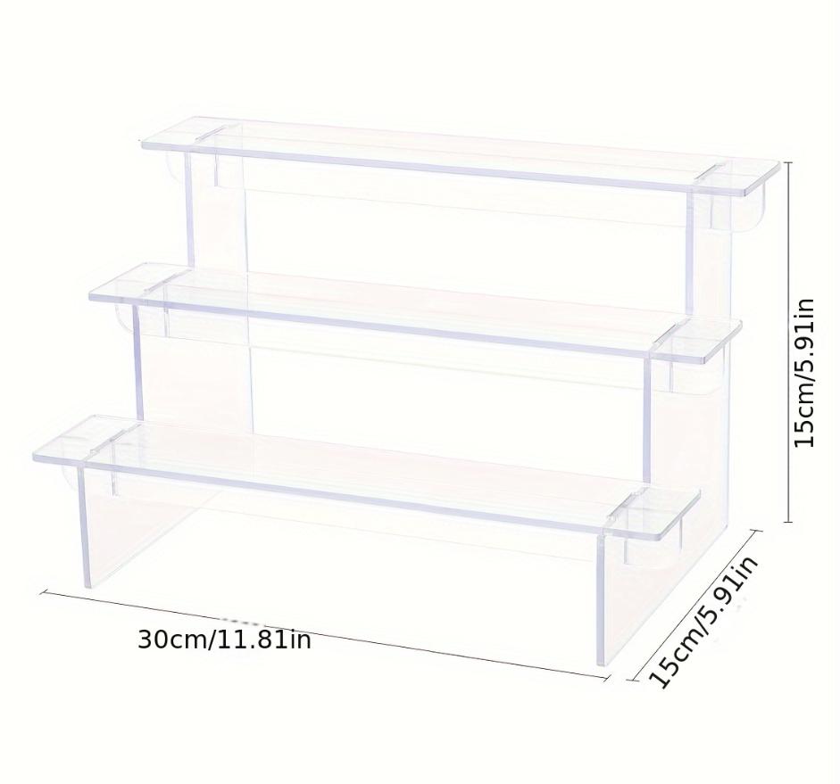 3-5 Tier Acrylic Display Stand Transparent Ladder Display Riser Rack For Cupcake Perfume Jewelry Doll Figures Décor Organizer