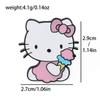 5PCS Cute Cartoon Soft Cute Flower Cat Brooch Metal Badge Cute Cat Alloy Drip Oil Accessory Pin