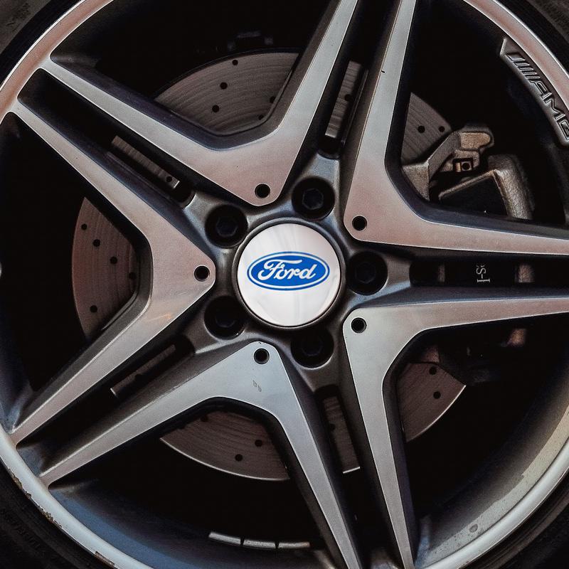4pcs Car Wheel Stickers 56mm Auto Center Hub Cap Decal For Ford ST Line Focus Mustang Fiesta Puma Ranger Kuga MK7 MAX F150 Monde CVW1