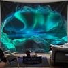 Northern Lights Cave Wall Tapestry Aurora Sky Lake Rocks Night Nature 2D HD Print