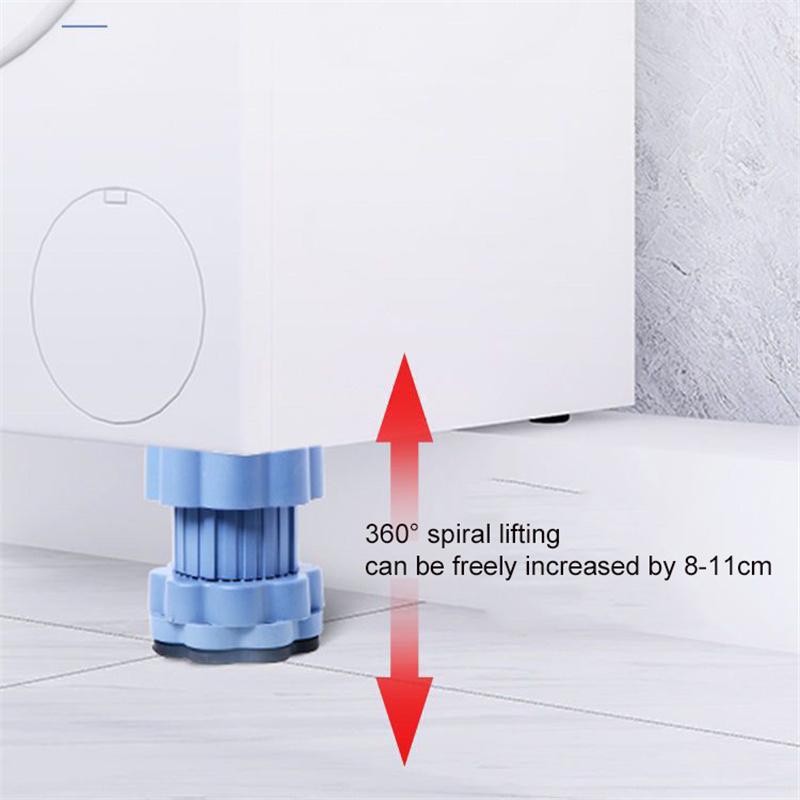 Universal Washing Machine & Refrigerator Anti-Slip Shockproof Base Adjustable Height Stand Anti-Vibration Noise Reduction Feet Moisture-Proof Durable