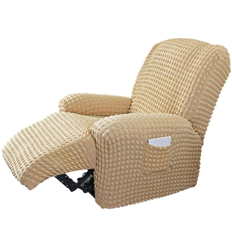 Elegant Elastic Bubble Grid Tub Single Armchair Cover with Armrests, Soft and Comfortable Single Seats Sofa Cover for Relaxation