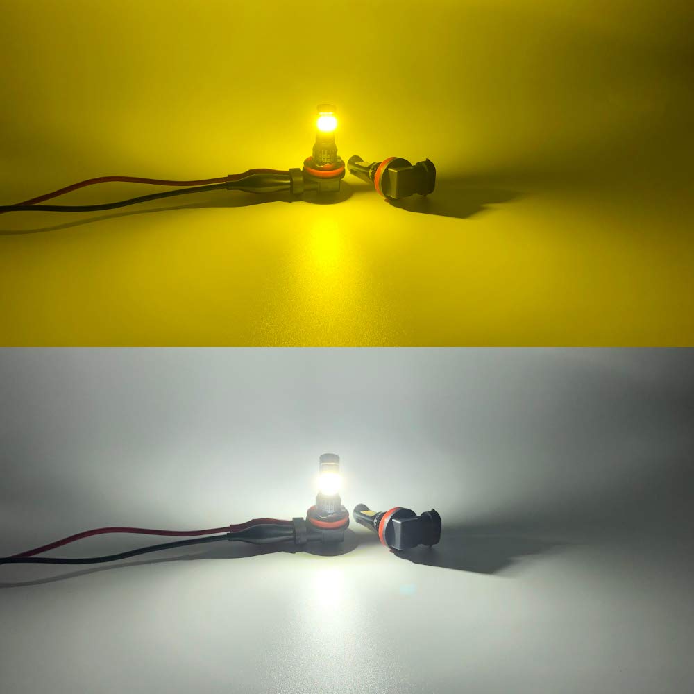 MAZERO LED Fog Lamp, H8, H11, H16, LED, Yellow, White, 2 Color Switching, Fog