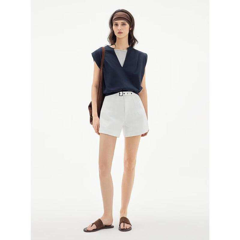 ELLE Women's Faux Layered Design Short Sleeve T-Shirt